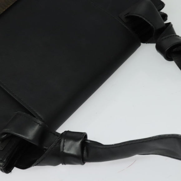 GUCCI Shoulder Bag Leather Black Silver 105375 Auth bs26842