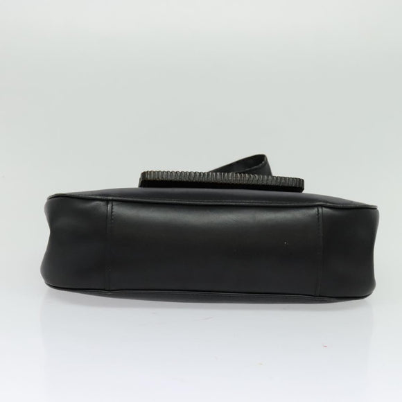 GUCCI Shoulder Bag Leather Black Silver 105375 Auth bs26842