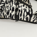 SAINT LAURENT Waist Bag Nylon Black White Auth bs26844-15