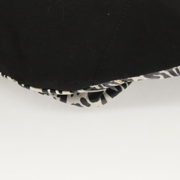 SAINT LAURENT Waist Bag Nylon Black White Auth bs26844