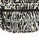SAINT LAURENT Waist Bag Nylon Black White Auth bs26844-18