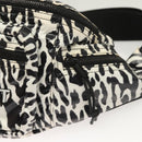 SAINT LAURENT Waist Bag Nylon Black White Auth bs26844-21