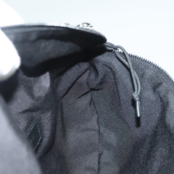 SAINT LAURENT Waist Bag Nylon Black White Auth bs26844