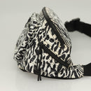 SAINT LAURENT Waist Bag Nylon Black White Auth bs26844-3