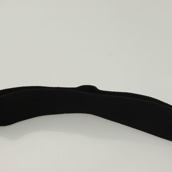 SAINT LAURENT Waist Bag Nylon Black White Auth bs26844