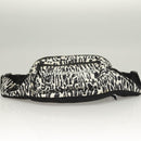 SAINT LAURENT Waist Bag Nylon Black White Auth bs26844-5