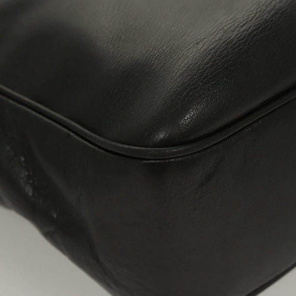 Salvatore Ferragamo Gancini Tote Bag Leather Black Gold Auth bs26846