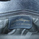 Salvatore Ferragamo Gancini Tote Bag Leather Black Gold Auth bs26846-15