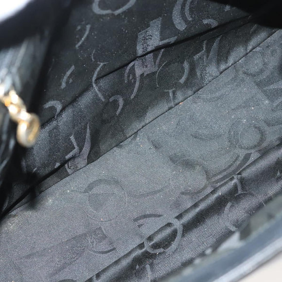 Salvatore Ferragamo Gancini Tote Bag Leather Black Gold Auth bs26846