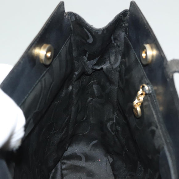 Salvatore Ferragamo Gancini Tote Bag Leather Black Gold Auth bs26846