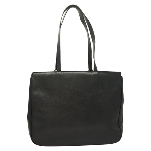 Salvatore Ferragamo Gancini Tote Bag Leather Black Gold Auth bs26846