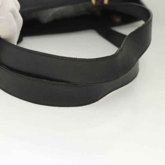 Salvatore Ferragamo Gancini Tote Bag Leather Black Gold Auth bs26846