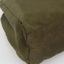 PRADA Hand Bag Nylon Khaki Silver Auth bs26850-14