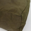 PRADA Hand Bag Nylon Khaki Silver Auth bs26850-15