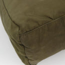 PRADA Hand Bag Nylon Khaki Silver Auth bs26850-16
