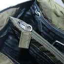 PRADA Hand Bag Nylon Khaki Silver Auth bs26850-10