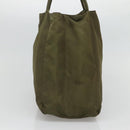 PRADA Hand Bag Nylon Khaki Silver Auth bs26850-4