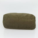 PRADA Hand Bag Nylon Khaki Silver Auth bs26850-5