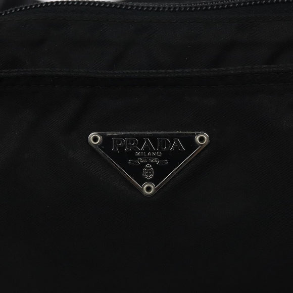 PRADA Shoulder Bag Nylon Black Silver Auth bs26852