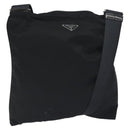 PRADA Shoulder Bag Nylon Black Silver Auth bs26852-1