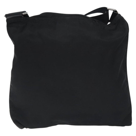 PRADA Shoulder Bag Nylon Black Silver Auth bs26852