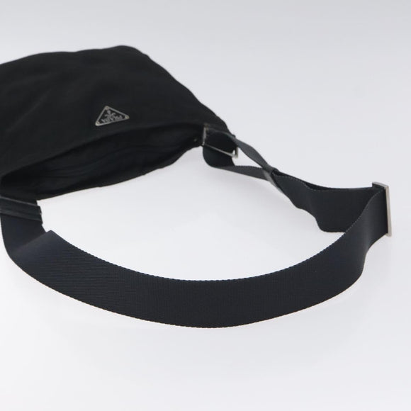 PRADA Shoulder Bag Nylon Black Silver Auth bs26852