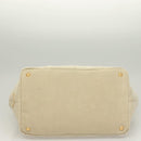 PRADA Canapa MM Hand Bag Canvas Beige Gold Auth bs26853-6
