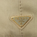 PRADA Canapa MM Hand Bag Canvas Beige Gold Auth bs26853-17