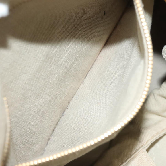 PRADA Canapa MM Hand Bag Canvas Beige Gold Auth bs26853