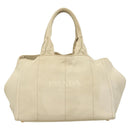 PRADA Canapa MM Hand Bag Canvas Beige Gold Auth bs26853-13