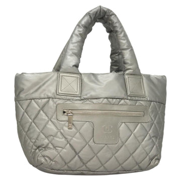 CHANEL Cococoon Tote Bag Nylon Gray Silver CC Auth bs26854