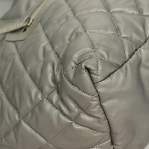 CHANEL Cococoon Tote Bag Nylon Gray Silver CC Auth bs26854