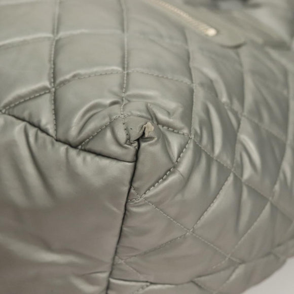 CHANEL Cococoon Tote Bag Nylon Gray Silver CC Auth bs26854