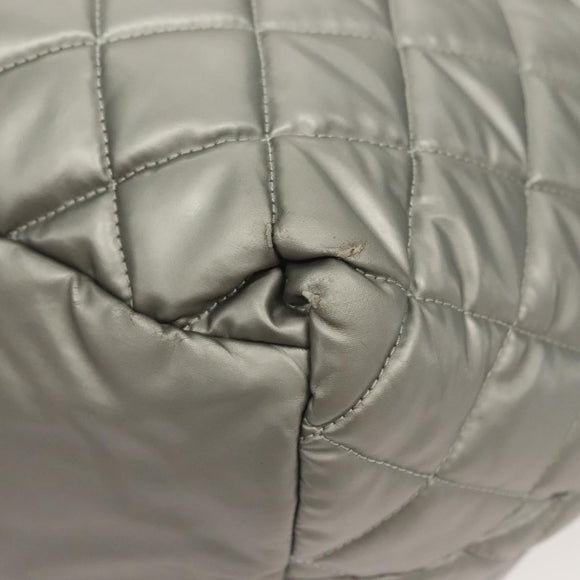 CHANEL Cococoon Tote Bag Nylon Gray Silver CC Auth bs26854