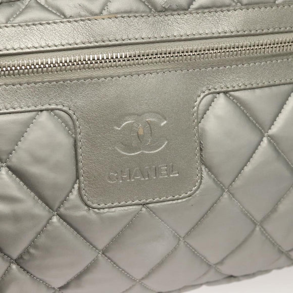 CHANEL Cococoon Tote Bag Nylon Gray Silver CC Auth bs26854