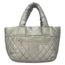 CHANEL Cococoon Tote Bag Nylon Gray Silver CC Auth bs26854-13