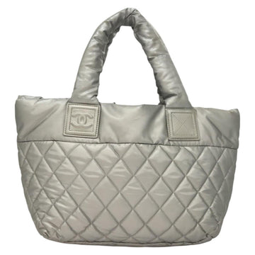 CHANEL Cococoon Tote Bag Nylon Gray Silver CC Auth bs26854 - 0