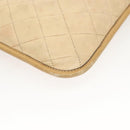 CHANEL Chain Shoulder Bag Lamb Skin Beige Gold CC Auth bs26856-10