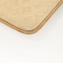 CHANEL Chain Shoulder Bag Lamb Skin Beige Gold CC Auth bs26856-13