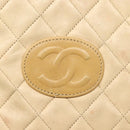CHANEL Chain Shoulder Bag Lamb Skin Beige Gold CC Auth bs26856-14