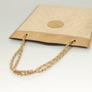 CHANEL Chain Shoulder Bag Lamb Skin Beige Gold CC Auth bs26856-6