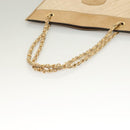 CHANEL Chain Shoulder Bag Lamb Skin Beige Gold CC Auth bs26856-7