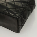 CHANEL Matelasse Shoulder Bag Enamel Black Gold CC Auth bs26857-11