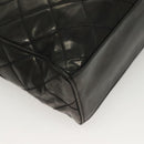 CHANEL Matelasse Shoulder Bag Enamel Black Gold CC Auth bs26857-12