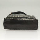 CHANEL Matelasse Shoulder Bag Enamel Black Gold CC Auth bs26857-9