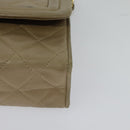 CHANEL Matelasse Chain Shoulder Bag Lamb Skin Beige Gold CC Auth bs26861-14