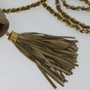 CHANEL Matelasse Chain Shoulder Bag Lamb Skin Beige Gold CC Auth bs26861-17