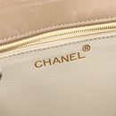 CHANEL Matelasse Chain Shoulder Bag Lamb Skin Beige Gold CC Auth bs26861-18