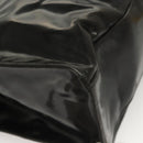 CHANEL Shoulder Bag Enamel Black Gold CC Auth bs26864-16