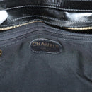 CHANEL Shoulder Bag Enamel Black Gold CC Auth bs26864-18